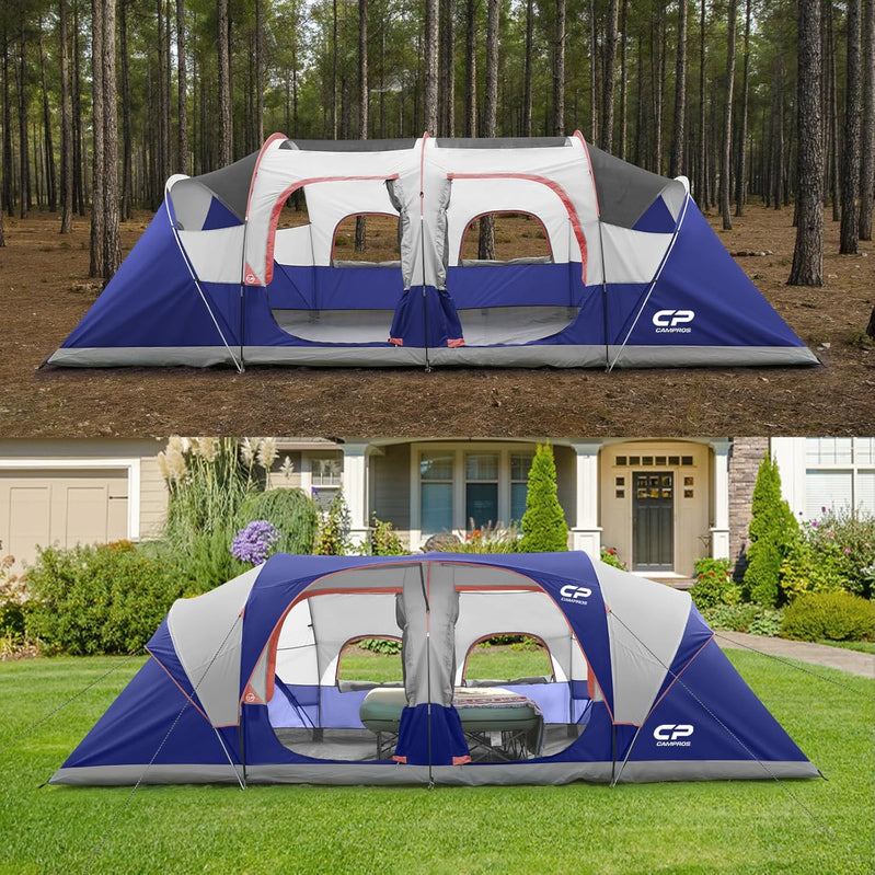 Campros Cp Tent 12-Person-Camping-Tents, 3 Room Family Tents, Waterproof Windproof Family Tent With Top Rainfly, 6 Large Mesh Windows, Bag-20
