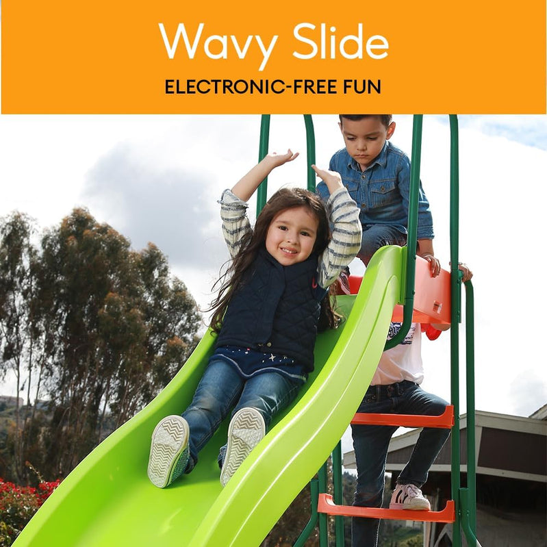 Outdoor Playground Slide, Big Backyard Freestanding Plastic Slide, 10 Ft. Outdoor Swing Set Slide For Kids Ages 4-8