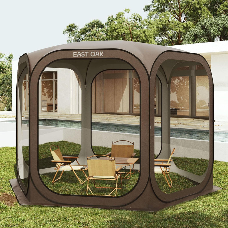 East Oak Screen House Tent Pop-Up Portable Screen Room Canopy Instant Screen Tent 10 x 10 Ft