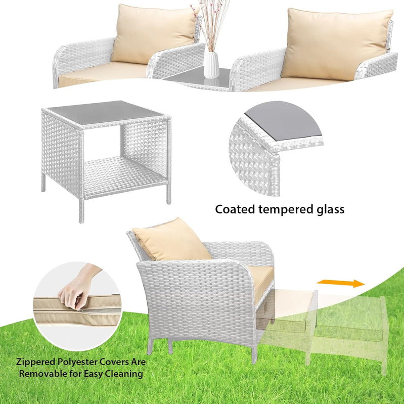Leveleve Balcony Furniture 5 Piece Patio Conversation Set