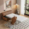 Twin Size Folding Pull Out Ottoman Sleeper Bed With Mattress Convertible Guest Bed, PU Upholstered Sleeper Sofa