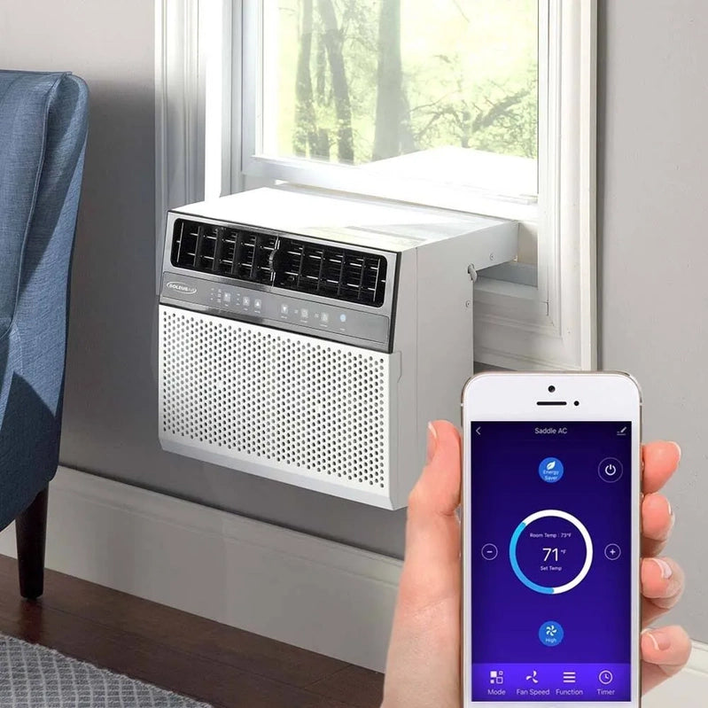 Soleus Air 8,000 BTU Hybrid, Saddle Window Air Conditioner With WiFi, 8,000 BTU, White