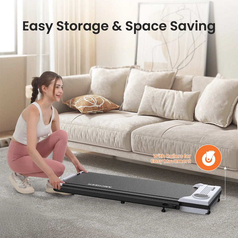 Ancheer Portable Folding Walking Pad 300lb, 7.5 MPH Under Desk Treadmill With Remote Control And LED Display