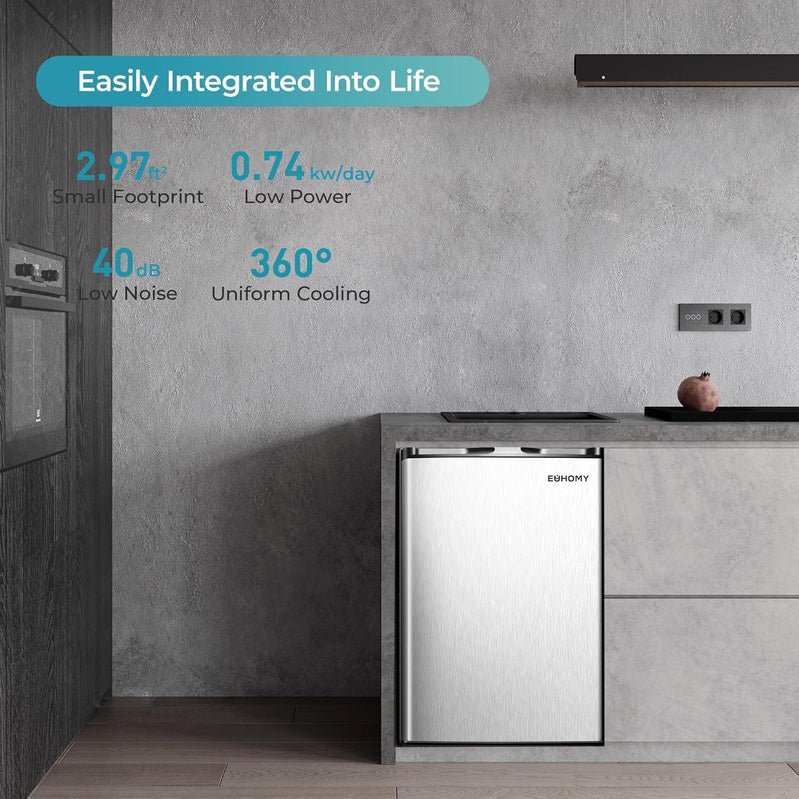 Upright Freezer, 3.0Cubic Feet, Single Door Compact Mini Freezer With Reversible Door Small Freezer For Home/Dorms/Apartment/Office
