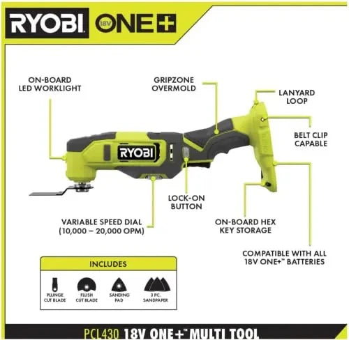 Ryobi One Plus PCL1600K2 18V Cordless 6-Tool Combo Kit