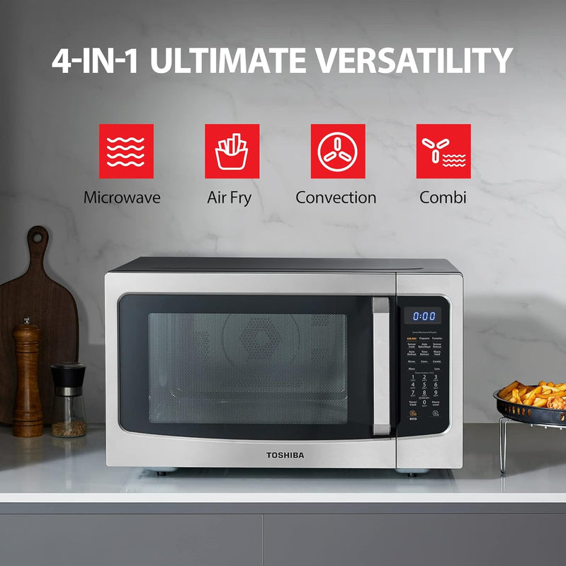 Toshiba 4-in-1 ML-EC42P, SS Countertop Microwave Oven, Smart Sensor, Convection, Air Fryer Combo, Mute Function