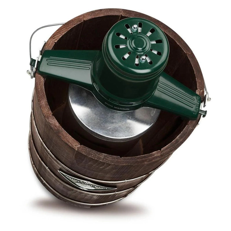 White Mountain 6 Qt. Green And Brown Electric Ice Cream Maker