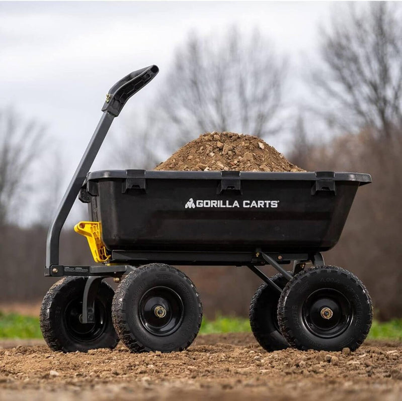 7GCG-NF Heavy-Duty Poly Dump Garden Cart With No-Flat Tires, 7 Cu. Ft., 1200-Pound Capacity, Black