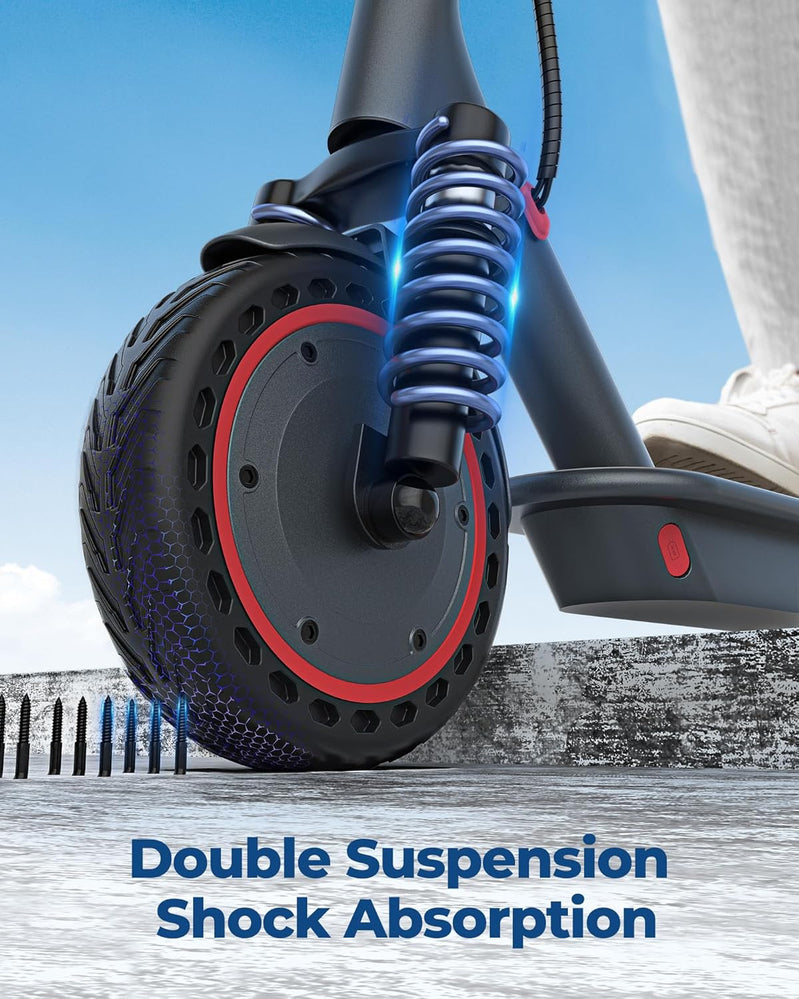 Electric Scooter 350W/500W Powerful Motor 8.5 In./10 In. Solid Tires 19/22Mph 28/21/12 Miles Range