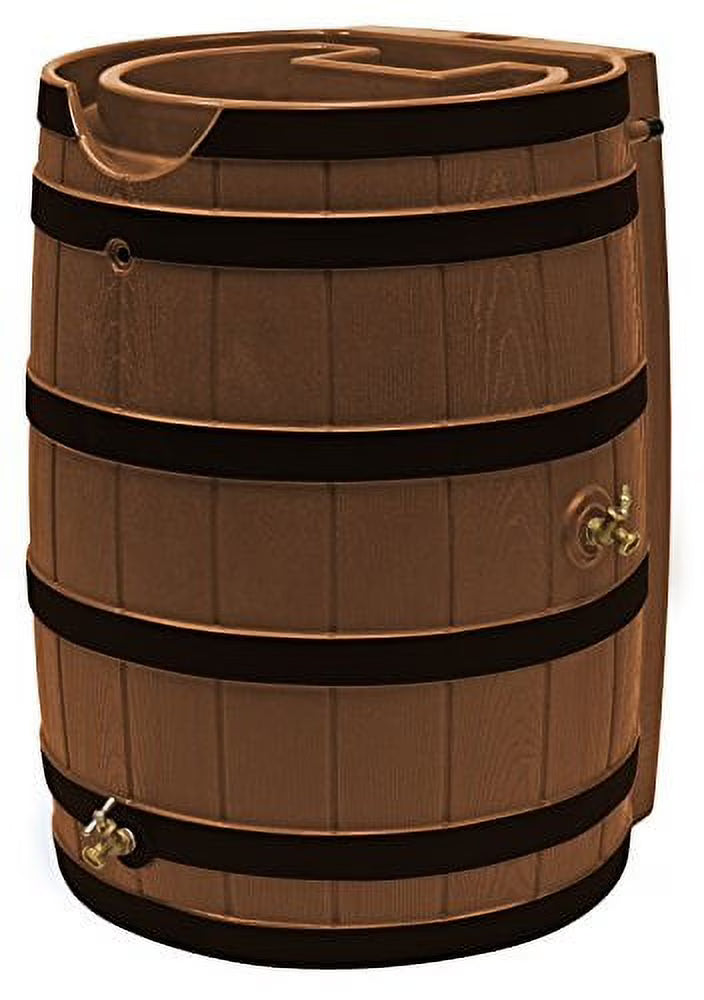Good Ideas Rain Wizard 65 Gallon Rain Barrel With Darkened Ribs, Terra Cotta