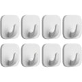 Vjpxm Adhesive Wall Hooks Matte White 8 Pack