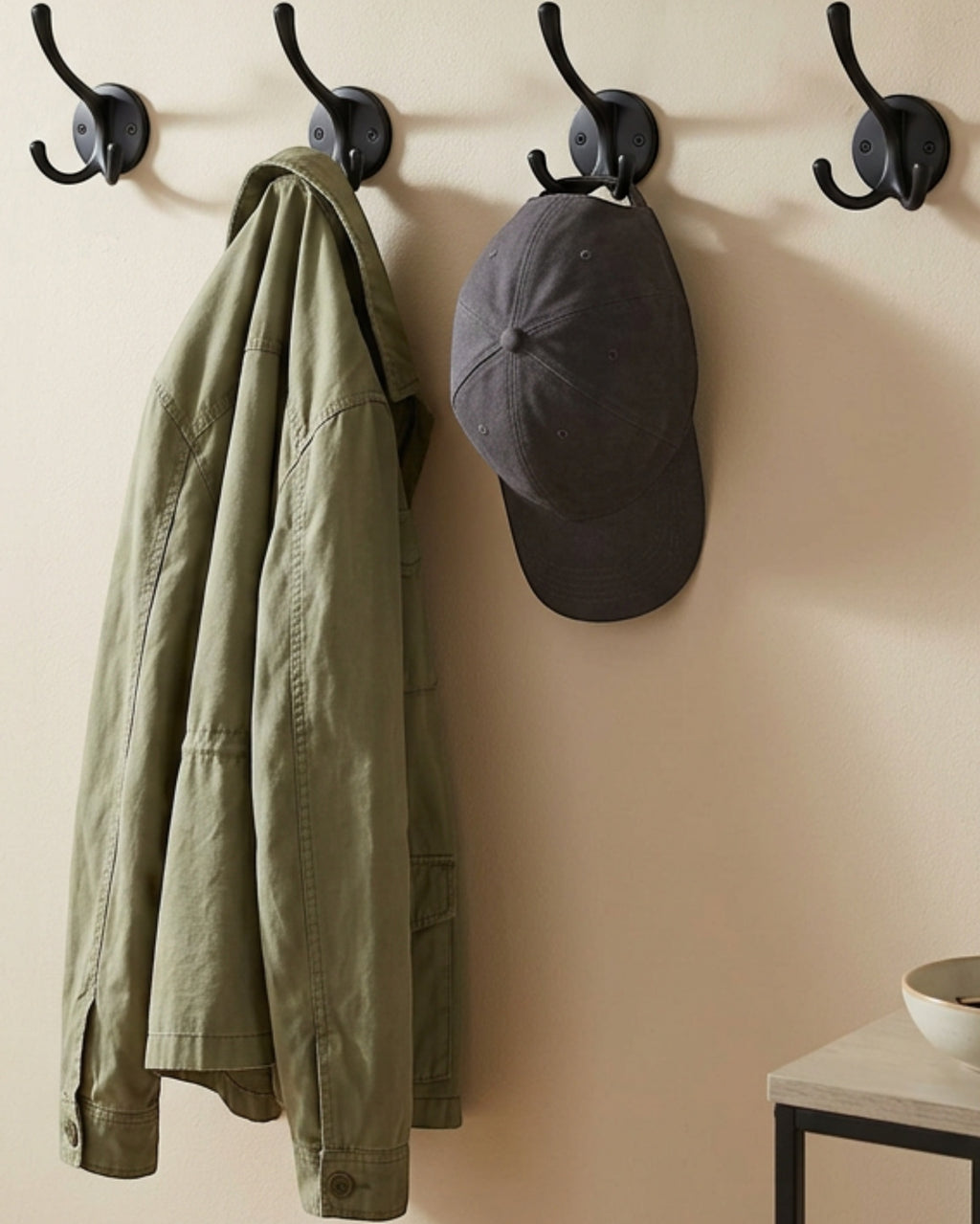 Vjpxm Double Wall Hooks Matte Black 4 Pack