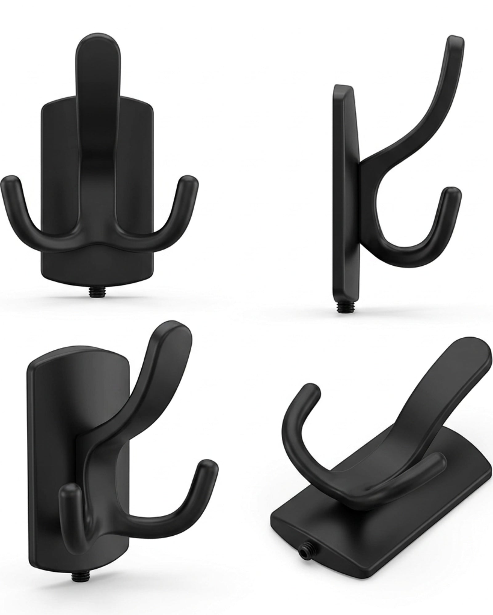 Vjpxm Double Wall Hooks Matte Black 4 Pack