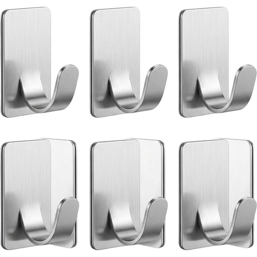 Vjpxm Stainless Wall Hooks Brushed Silver 6 Pack