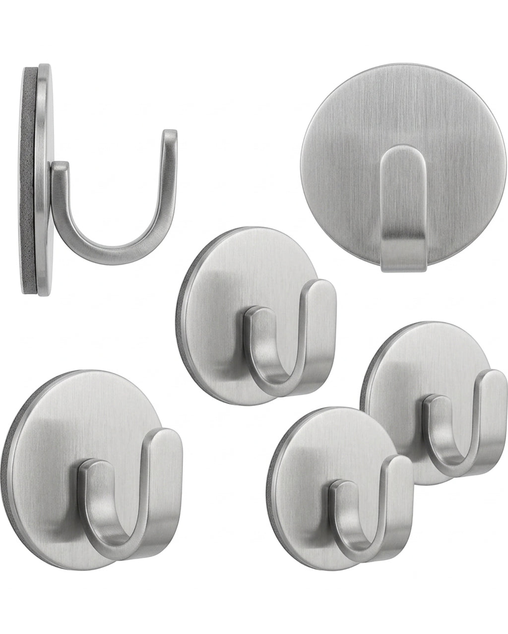Vjpxm Stainless Wall Hooks Brushed Silver 6 Pack